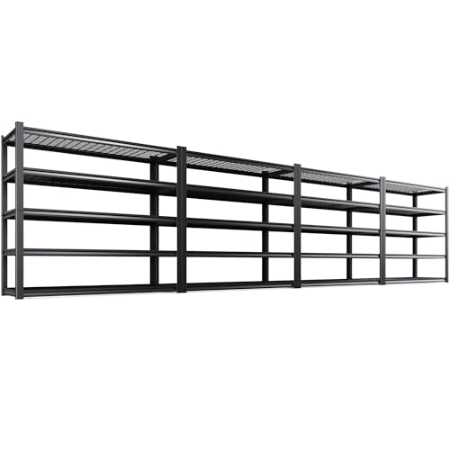 Image of 4-Pack Heavy Duty Garage Shelving for Large Storage & Whole Garage Organization, 72 inchH x 59 inchW x 20 inchD Adjustable 5-Tier All Metal Wire Shelf for Tools,Storage Bins,Bulk Items,Warehouse&Workshop