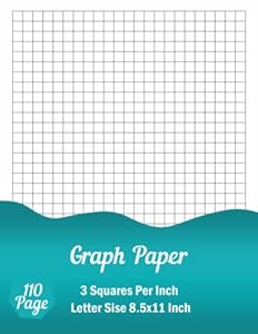 Graph Paper 3 Squares Per Inch: 3 Lines Per Inch, Light Gray Graph Lines, Notebook 8.5×11 Inch