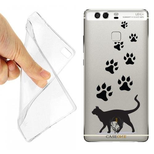 CASEONE Custodia Cover Case Orme Gatto per Huawei