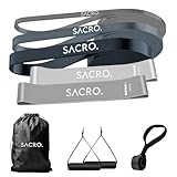 SACRO. Gomas elásticas de musculación – Set Combinado (3 para Torso + 2 para glúteos) con Asas, Anclaje y Bolsa – Entrenamiento Funcional en casa, Fuerza y Movilidad