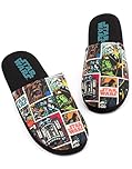 Star Wars Slippers Men | Adults Comic Slip-On House Shoes | Merchandise Gifts for Him 7-8 UK Black