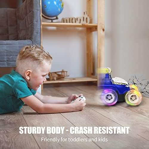 Kizmyee Remote Control Car for Kids, RC Stunt Car, Double Sided 360degFlips Rotating, Waterproof Stunt Controlled Vehicle Truck with Rotate 360 Car Boy Toy for 8+ Year