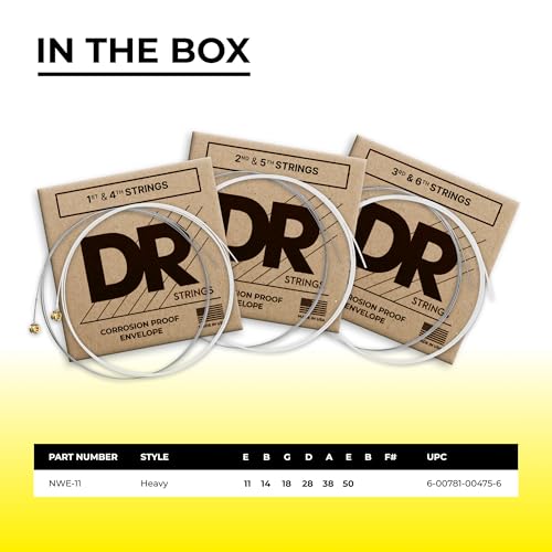 DR Strings K3 NEON Hi-Def White Electric Heavy Guitar Strings