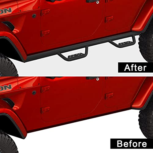 Smanow 3 Inch Running Boards Compatible With 2021 2022 2023 Ford Bronco 4 Door Suv (Not For Bronco Sport),Dual-Stage Textured Black Powder,Drop Down Hoop Bars Nerf Bars Side Step #TOP2