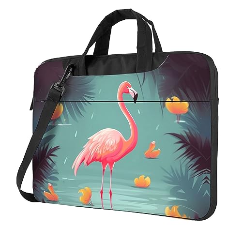 Sac pour ordinateur portable imprimé flamant rose antichoc protégeant les grands écrans