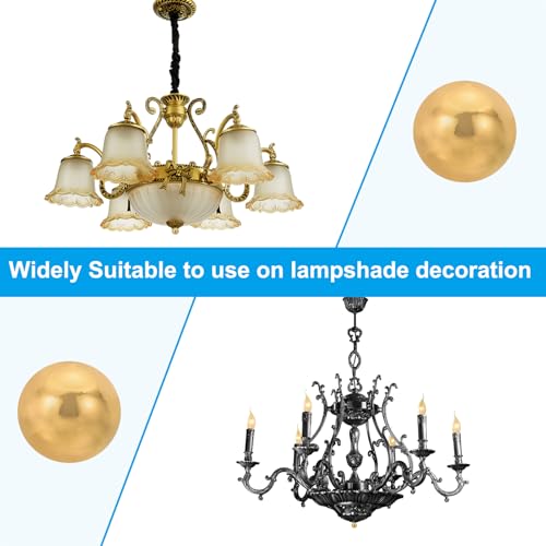 Image of PATIKIL 25mm Ball Lamp Finials Caps Knob, 2 Set Lamp Shade Decoration, Red Bronze