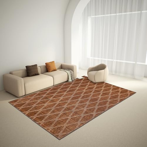 Image of Welspun Wonder-Full Polyester Carpet for Hall, Living Room, Bedroom & Dining Area | 1431 GSM | Anti-Skid | Machine Washable | 4x6 Feet | Brown