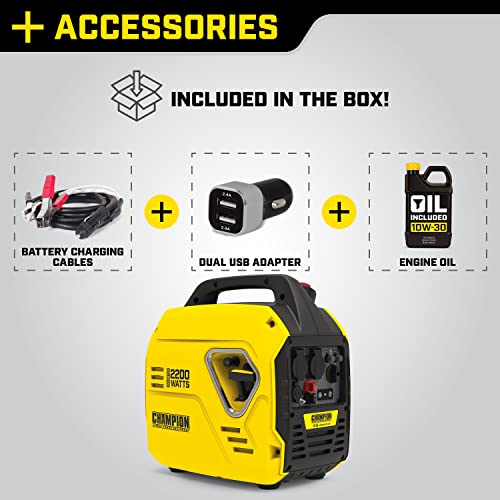 Champion Power Equipment 92001i 2200 Watt Petrol Portable Inverter Generator ...