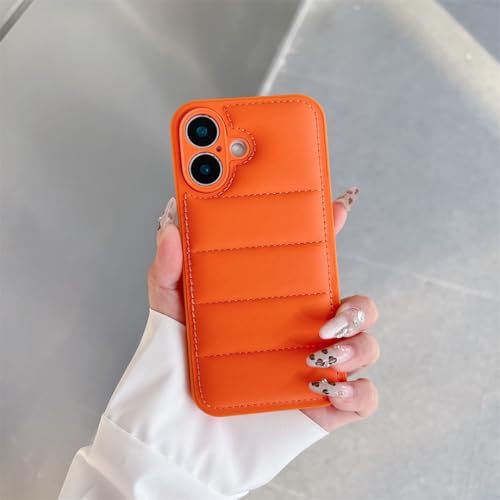 Coque antichoc iPhone 16 Pro en silicone souple orange robuste
