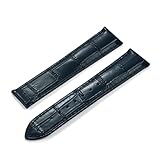 HYUOIND Sostituzione cinturino orologio in pelle di vitello compatibile con Omega Seamaster 300 007 Chiusura pieghevole 19/20/21/22mm Resistente e confortevole(Blue-No Buckle,21mm)