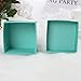 AerWo 10pcs Party Wedding Favors Bag + 10pcs Silk Ribbon, Mini Large Square Turquoise Candy Box with Lids, Jewelry Teal Gift Favors Boxes for Wedding Supply, Birthdays, Bridal and Baby Showers