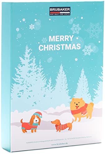 BRUBAKER Hunde Adventskalender zum Befüllen - DIY Weihnachtskalender für Leckerlis, Snacks, Süßigkeiten für den Vierbeiner, Freunde oder Familie - Haustier Kalender mit 24 Türchen
