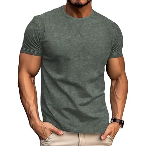 LOGEEYAR Men’s Athletic Washed T-Shirts Basic Crew Neck Tees Tops Causal Distressed Cotton T Shirts for Men