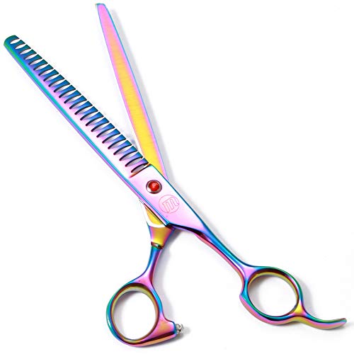 Image of Moontay Professional Dog Grooming Scissors Set, 7 Inch /8 Inch Pet Grooming Scissors Chunkers Shears for Dog, Curved Dog Grooming Scissors, Thinning Shears for Dog with Grooming Comb