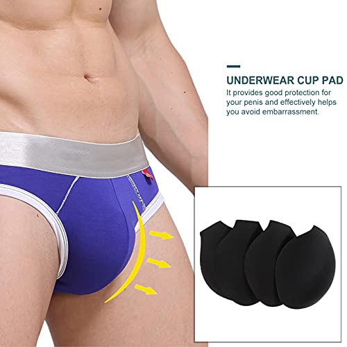 SOIMISS Underwear Swim Briefs Pad Enhancing Cup Sponge Mats Swimwear Coasters Trunks Cups 4 Pcs Black4