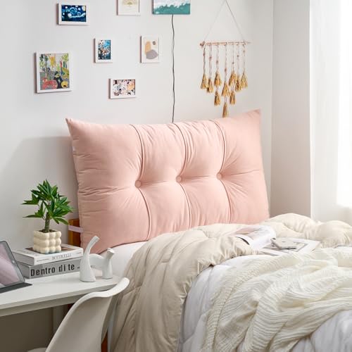 DormCo Rainha - Plush Tufted College Headboard - Sunday Pink