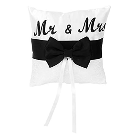 Tinksky - Cojín para alianzas de boda con diseño de señora de satén Cover