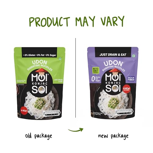Image of MOI SOI Shirataki Udon Noodles, 250g | Low Carb 6Kcal Only | Keto Friendly | Gluten Free | Vegan Friendly | Good for diabetics | Low Calorie Konjac Miracle Noodles | Fat-Free | Ultra-Low Calorie Konjac Miracle Noodles