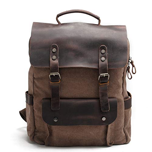 Eysee Daypack Herren Rucksack Canvas mit Leder-...