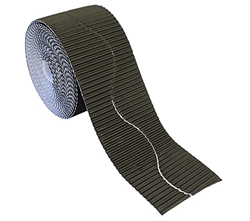 Bright Ideas Corrugated Border Roll for School Displays Black 57mm x 7.5m (15m When Split) BI7890