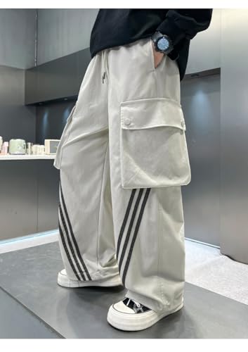 Boy's Baggy Cargo Drawstring Waist Casual Long Pants Workout Sports Loose Jogger Pants with Pocket, 4-14 Years2