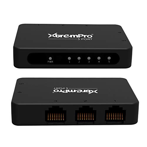 XtremPro 5-Port USB Powered 10/100Mbps Ethernet RJ45 Network Switch Hub - Black (61025)