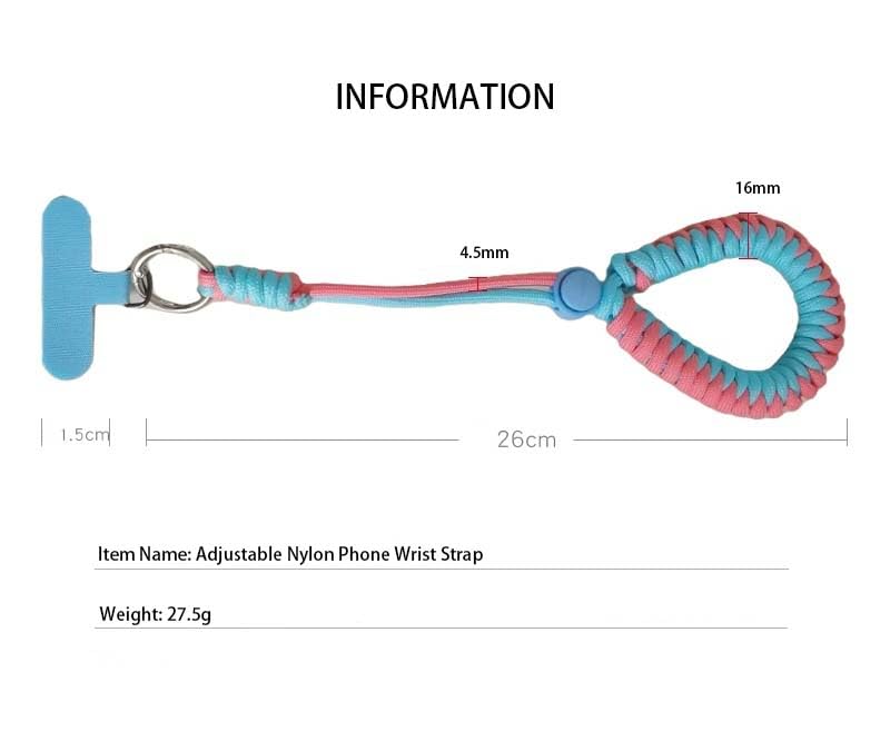 Wrist Lanyard Hand Strap Universal Adjustable Nylon Braided Phone Wrist Lanyard Phone Bracelet Strap Phone Charms Strap