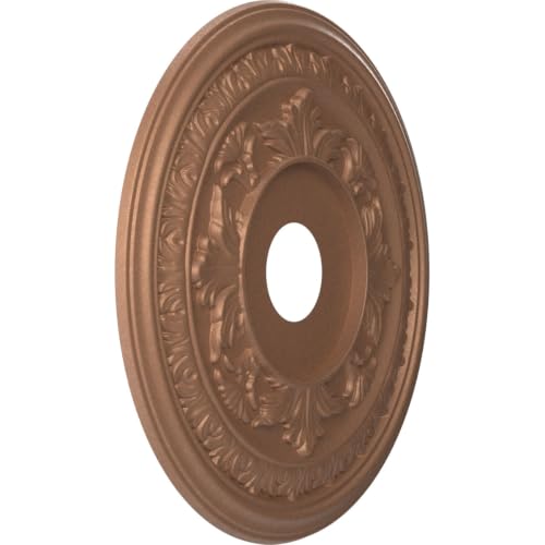 Image of Ekena Millwork 19 inchOD x 3 1 /2 inchID x 1 inchP Baltimore Thermoformed PVC Ceiling Medallion (Fits Canopies up to 7 3 /4 inch), Aged Copper