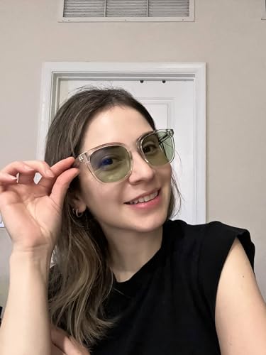 Image of Sleep Glasses for 99.9% Blue Light Glasses Dual AR Coatings Green Lens for Computer Gaming Reduce Eyestrain