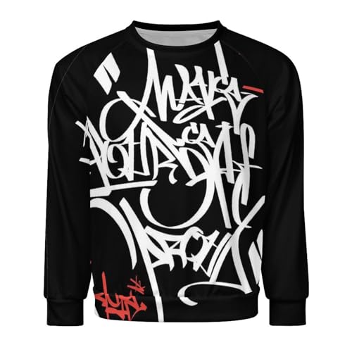 Men's Trendy Sweatshirts Graffiti Print Hip Hop Graphic Casual Crewneck Long Sleeve Pullover4