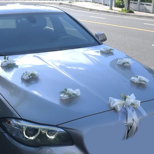 Fleurs artificielles de voiture de mariage en polyester durable