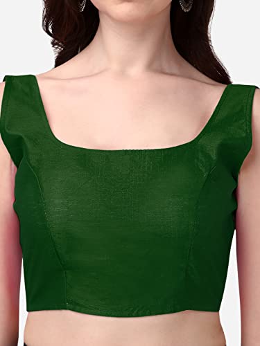 Image of Vihu Fashion Plain Sleeveless Pattern Readymade Blouse U Neck Choli