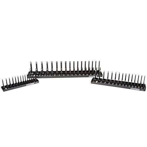 OEMTOOLS 22211 3 Piece Socket Tray Set, 90 Metric Socket Holder Set, Black, 3-Piece Metric
