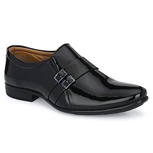Image of Stylelure Men Synthetic Leather Straps Formal Monk Shoes