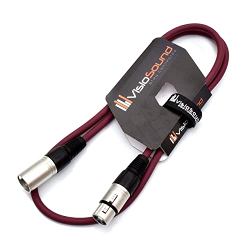 Male to Female XLR Mic Lead/Balanced Microphone/Mic Patch Cable / 7 Colours (1m, Purple)