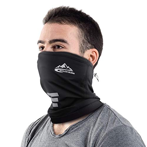 SKL Schlauchschal Halstuch Schlauchtuch Face Gaiter Herren Damen Bandana Sturmhauben UV-Schutz Loop-Schal Motorradschal Multifunktionstuch für Laufen Radfahren Atmungsaktiv kühl elastisch Schwarz