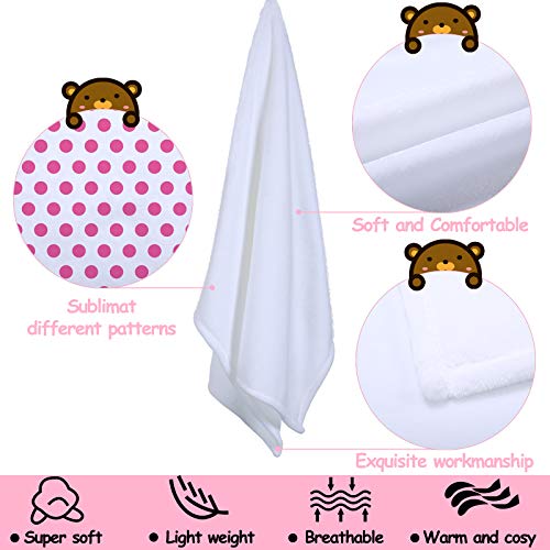 Boao 2 Pcs Sublimation Baby Blankets 30 x 40 Inch Blank White Baby Receiving Blanket Fuzzy Soft Warm Blanket Infant Newborn Blanket for Crib Stroller DIY3