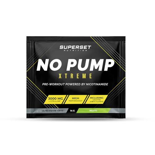 Superset Nutrition - Muestra No Pump Xtreme (14g) - Pre-Entrenamiento - ¡El mejor potenciador pre-entrenamiento! - Mojito