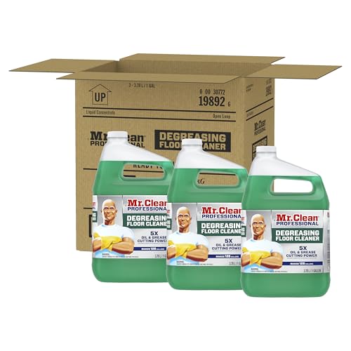 Mr. Clean PRO Degreasing Floor Cleaner, Bulk Liquid Concentrate for Removing Tough Grease and Oil...