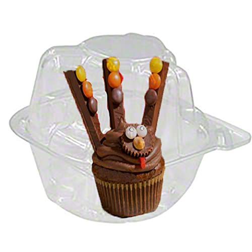 Pizety 43235-71839 50 Jumbo Individual Cupcake Containers Large Strong Quality Clear Individual Cupcake And Muffin Containers Plastic Disposable Single Compartment Cupcake Containers Individual Jumbo Cupcake Containers) thumb #2