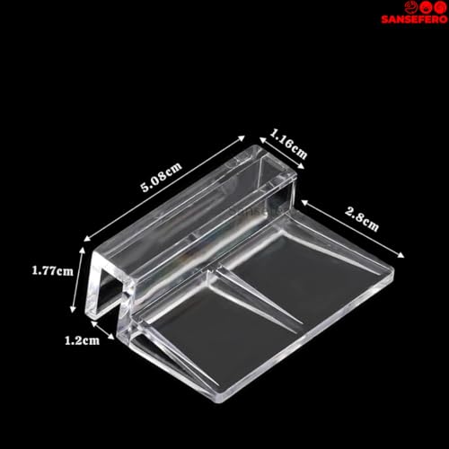 Image of SANSEFERO Premier Plants Acrylic Aquarium Fish Tank Lid Cover Support Clip Clamp for Rimless Aquarium And Glass Top, Plastic Fish Tank Cover, Aquarium Hoods (12 MM) 6 Pieces