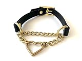BDSM Halsband mit Kette, Pet play, martingale bdsm, Gothic Halsband, SM Choker Collar, Sklavenhalsband (S 34-40 cm)
