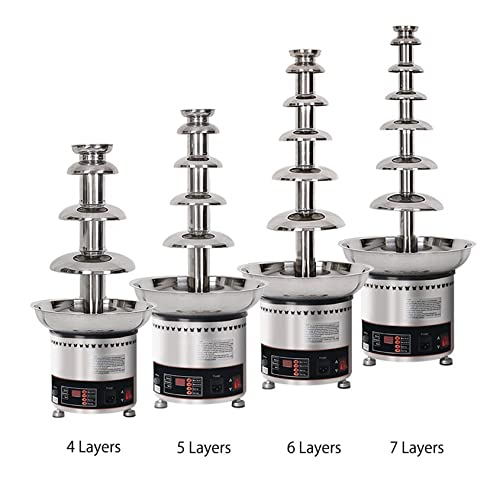 JINTAOMA Chocolate Fondue Fountain, 4-7 Tiers Fondue Cheese Butter Heating Melter Heating Fondue Machine Chocolate Fountain Adjustable Temperature, for Chocolate Candy Butter Cheese,7floors - Image 3