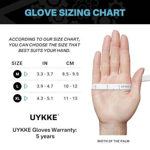 UYKKE Luvas de Nitrilo Preto 6Mil para Serviço Pesado Luvas de Limpeza Ultrafortes, Luvas Descartáve