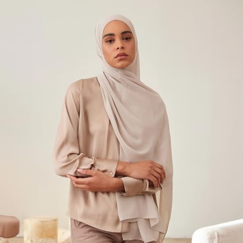 Modest Luxury Chiffon Hijab | Premium Lightweight, Flowy and Textured Chiffon Wrap Head Scarf for Women2