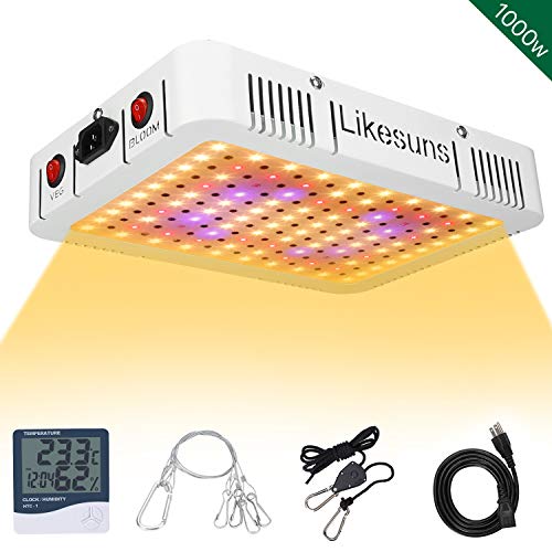 Likesuns 1000W LED Plant Grow Light for Indoor Plants - Full Spectrum Double