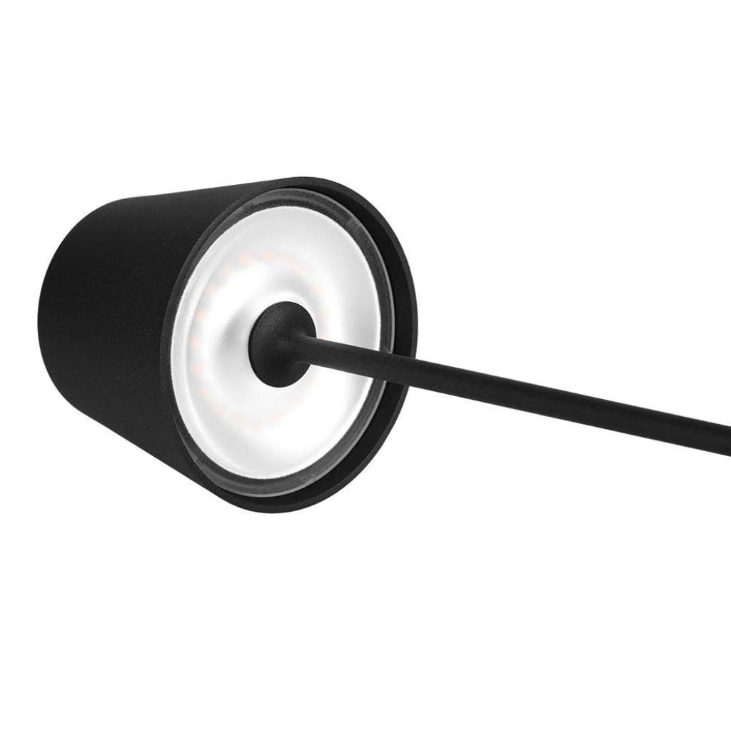 V-TAC Dimmbare LED Tischlampe Kabellos mit Touch-Bedienung - Wiederaufladbar Schwarz Lampe für den Innen und Draußen - Außenbereich IP54 - Hause Restaurant - 4400-mAh-Akku - Warmweiß 3000K