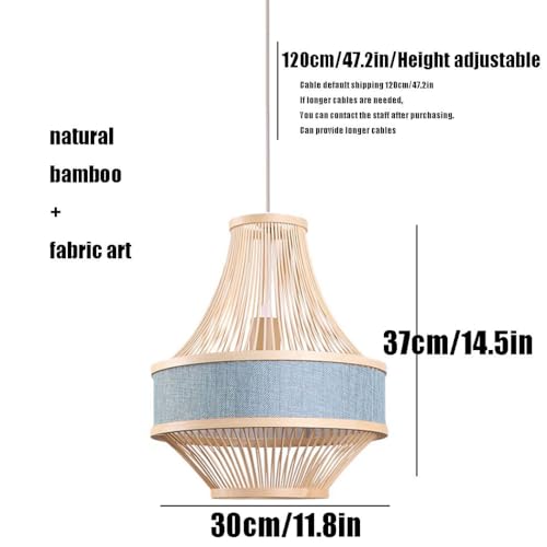 Lámpara de comedor de bambú tejida para decorar tu salón rústico 5