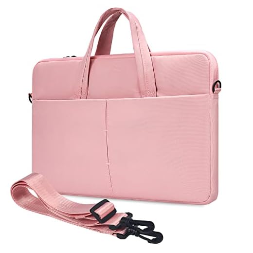 15.6 16 Inch Laptop Sleeve Case Computer Shoulder Bag for 15.6" Acer Aspire 5, LG Gram 16", Predator, Inspiron, ASUS ZenBook VivoBook 15, HP Pavilion/Envy, Lenovo IdeaPad 330 ThinkPad Chromebook, Pink
