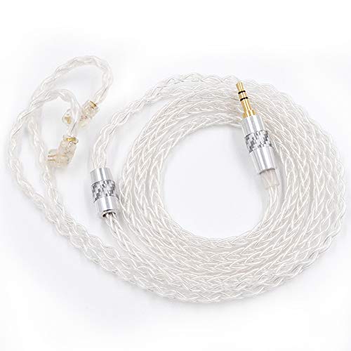 J&R KZ ZSN/ZSN Pro/ZS10 Pro - Cable de actualización chapado en plata de 2 pines de 0,75 mm de cobre sin oxígeno de alta pureza